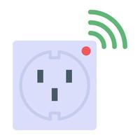 Smart socket flat icon, editable vector