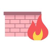 Editable flat icon of firewall vector