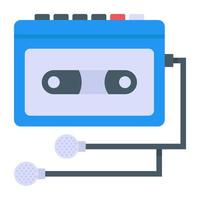 Cassette Player in flat icon vector