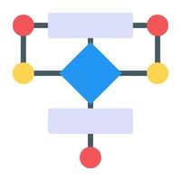 alojamiento de base de datos en icono de diseño plano vector