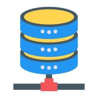 Database hosting in flat design icon vector