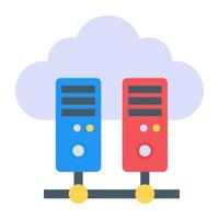 Database hosting in flat design icon vector
