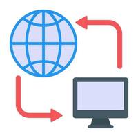 icono plano de distribución en línea, vector editable