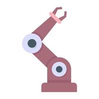 Trendy flat icon of robotic arm vector