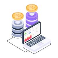 Icon of big data in isometric design vector