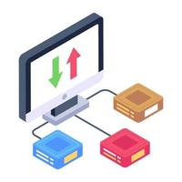 A cloud databases isometric icon vector