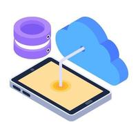 A cloud mobile isometric icon design vector