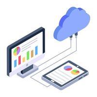 A verified cloud system isometric icon vector