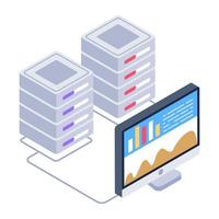 An online business data isometric icon vector