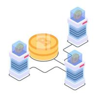 Crypto datacenter icon in isometric design, editable design vector