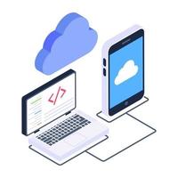 An online business data isometric icon vector