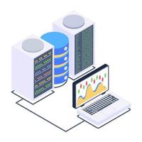 An online business data isometric icon vector