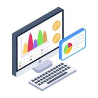 An online business data isometric icon vector