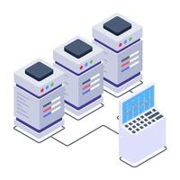 An online business data isometric icon vector