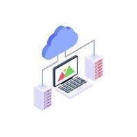 An online business data isometric icon vector