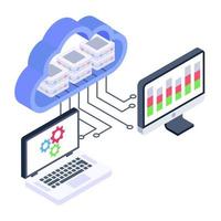 An online business data isometric icon vector