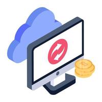 An online business data isometric icon vector