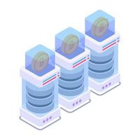 Crypto datacenter icon in isometric design, editable design vector