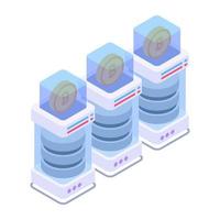 Crypto datacenter icon in isometric design, editable design vector