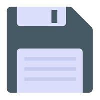 Floppy disc icon in flat vector design.