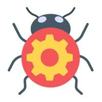Bug fixing in trendy flat style icon, editable vector