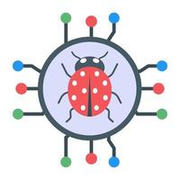 Bug fixing in trendy flat style icon, editable vector
