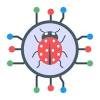 Bug fixing in trendy flat style icon, editable vector