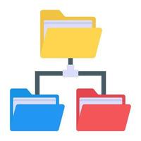 Share folder flat design vector, editable icon vector