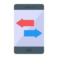 Mobile analytics in flat icon vector