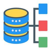 Database hosting in flat design icon vector