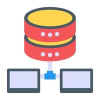 Database hosting in flat design icon vector