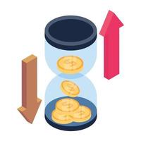 fluctuación de efectivo en vector editable de estilo isométrico