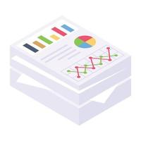 Business document isometric icon, editable vector