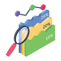 Financial profit isometric icon, editable vector