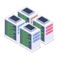 Servers 1network isometric style icon, editable vector