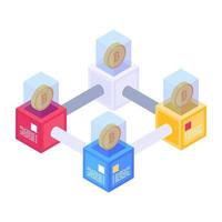 Crypto datacenter icon in isometric design, editable design vector