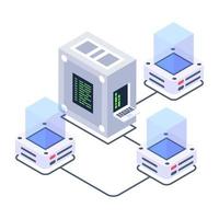 Servers 1network isometric style icon, editable vector