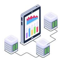 Servers 1network isometric style icon, editable vector