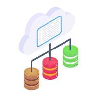 Servers 1network isometric style icon, editable vector