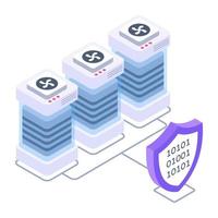 Servers 1network isometric style icon, editable vector