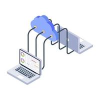 An online business data isometric icon vector