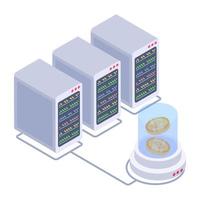 Servers 1network isometric style icon, editable vector