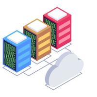 Servers 1network isometric style icon, editable vector