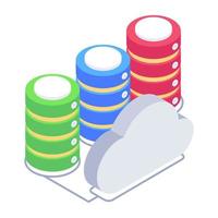 Servers 1network isometric style icon, editable vector