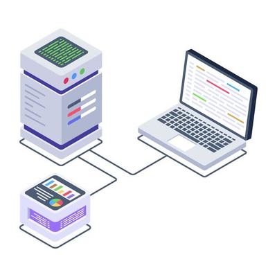 An online business data isometric icon