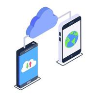 An online business data isometric icon vector