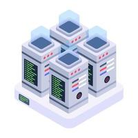 Servers 1network isometric style icon, editable vector