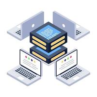 An online business data isometric icon vector