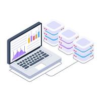 An online business data isometric icon vector