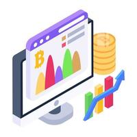 An online business data isometric icon vector